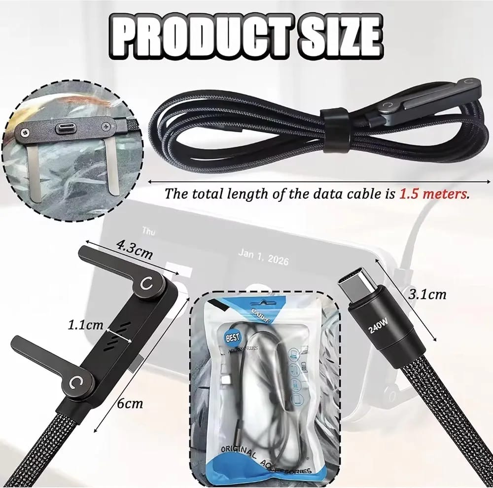 2-in-1 Invisible Holder Charger Cable - Image 9